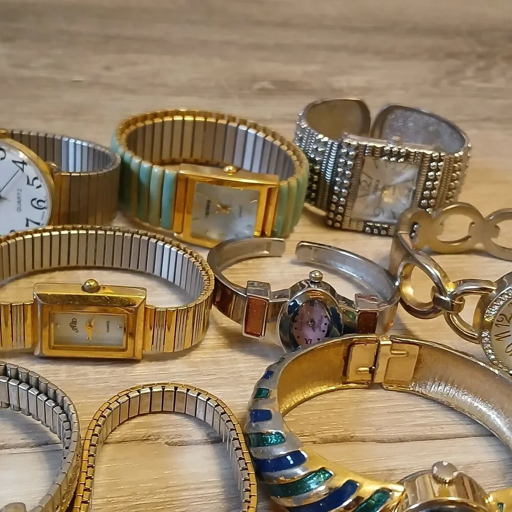 Lot 35+ Watches Parts/Repair ALL Metal Timex Seiko Nine West Anne Klein Armitron